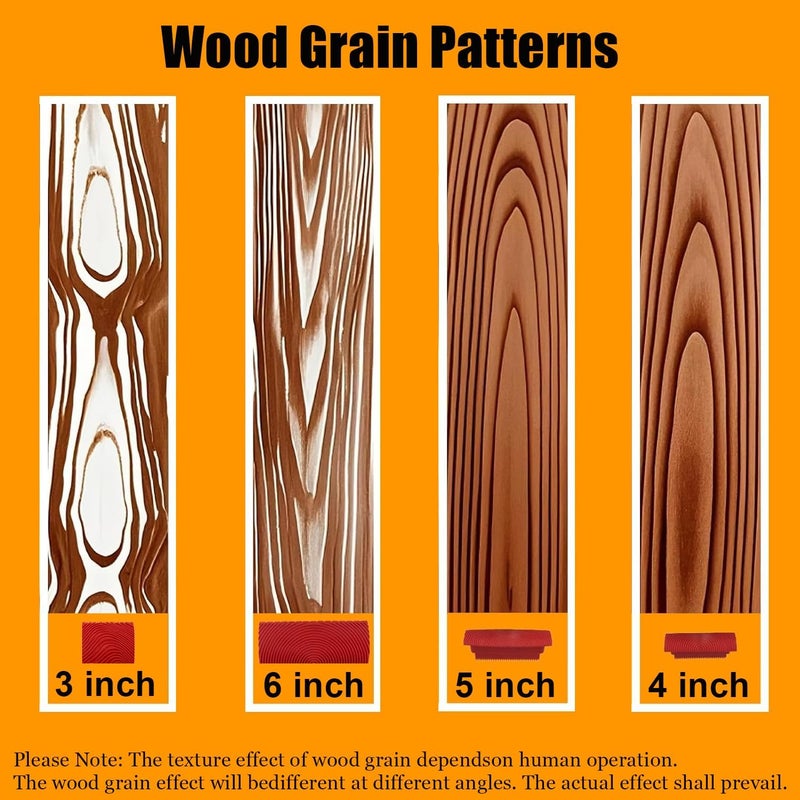KingOrigin King Origin 4pcs Wood Grain Tool Set - 4 Inch Rubber Paint Rollers for Realistic Wood Texture | DIY Faux Wood Look on Desk/Door/Floors | Durable & Washable Graining Tools - Image 5